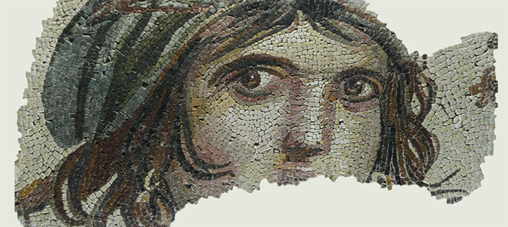 Gypsy Girl, mosaic from Roman city of Zeugma, Gaziantep Museum Turkey