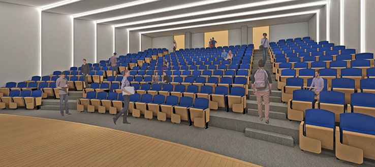 Architectural rendering of new lecture hall.