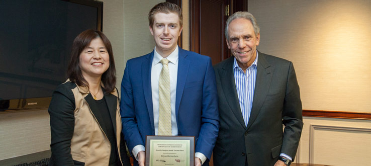 Brooklyn College senior Brian Bornschein won the Second Prize of the MDSII Security Analysis Awards on December 6, 2017, and received a $1,000 scholarship.