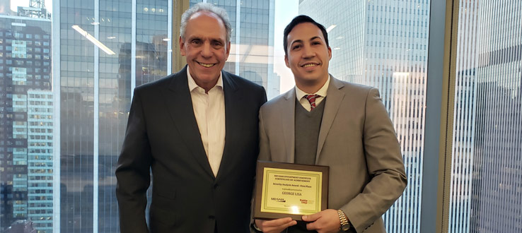 Brooklyn College senior George Lisa won the First Prize of the MDSII Security Analysis Awards on December 19, 2018, and received a $2,000 scholarship.