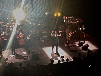D’Angelo and the Vanguard perform at the Apollo Theatre, 7 February 2015. Photo by author.