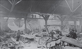 'Constructing the Statue of Liberty, 1882.' Photo by Albert Fernique.
