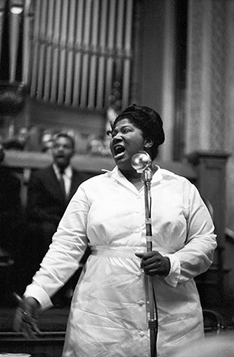 Mahalia Jackson at the South Side Church in Chicago, 1958. photograph by Ted Williams