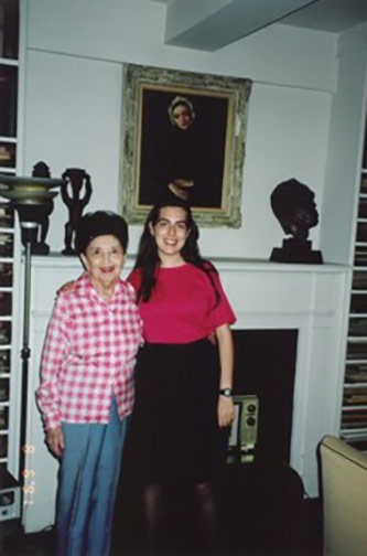 Clara Rockmore and Dalit Warshaw, August 1991, in Clara’s apartment on West 57th Street in New York City