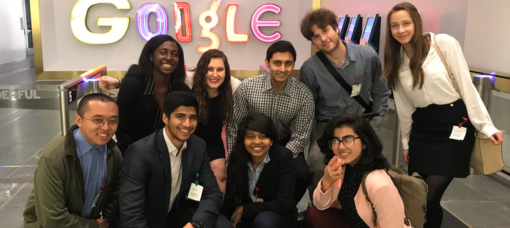 Students visit Google's offices in New York City as part of our Company Visit Program