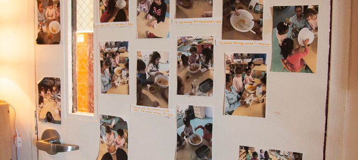Documentation of the children's work is on display in the classrooms at the Early Childhood Center.