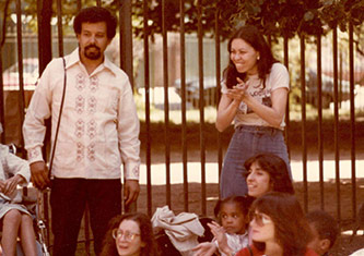 Professor Tony Nadal at the Brooklyn College child care center in the late 1970s