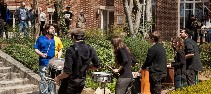 Conservatory percussionists inaugurated the Chamber Music at the Lily Pond series in spring 2013.