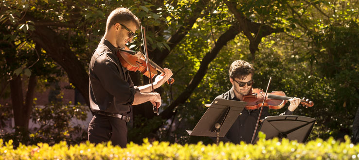 Each semester, students participate in the Chamber Music at the Lily Pond series.