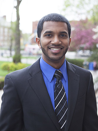 Joshua V. Kurian ’15 credits his family and the college with inspiring him to help those in need.