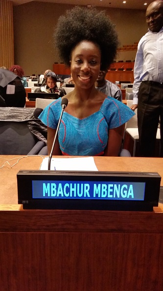 Senior Mbachur Mbenga was honored to be selected to speak at a special United Nations convention celebrating Women's Entrepreneurship Day.  