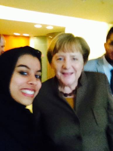 Ahsanuddin in Berlin with German Chancellor Angela Merkel. 