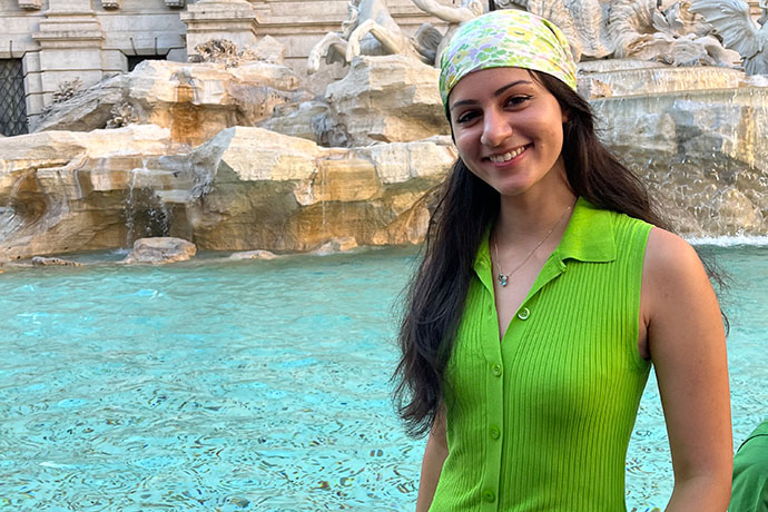 Senior Melanie Safi in Italy.