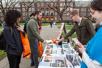 Students, faculty and staff participate in Sustainability Fairs on campus to help promote green initiatives on and off campus. 