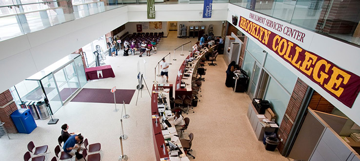 The ESC is an open, airy, welcoming space where you can conduct most of your college business.