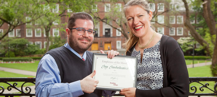 Jay Jankelewicz—June Employee of the Month, with President Michelle J. Anderson.